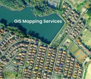 Aerial imagery of a planned residential district used as a GIS base layer